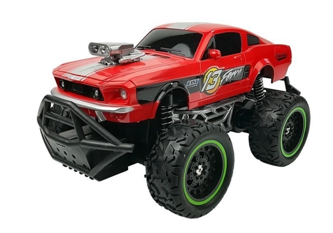 Remote Control Off-Road Car with High Red Wheels