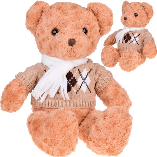 Soft Plush Teddy Bear in Sweater and Scarf