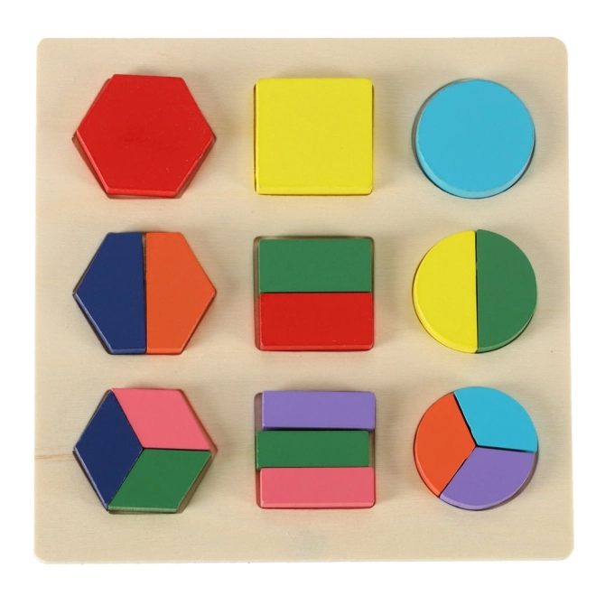 Wooden Educational Puzzle with Geometric Shapes