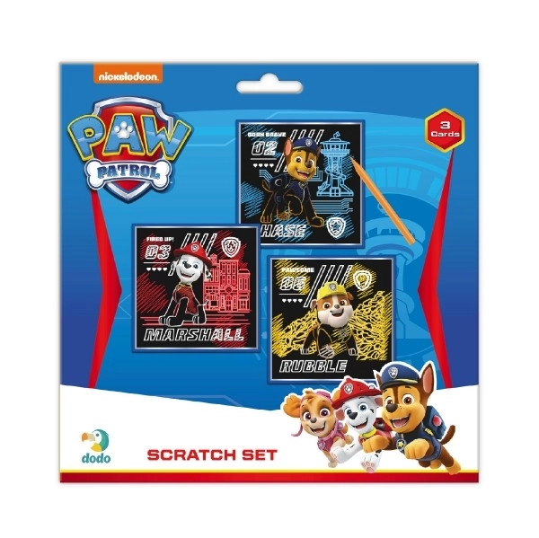 Scratch Art Images Set with Paw Patrol