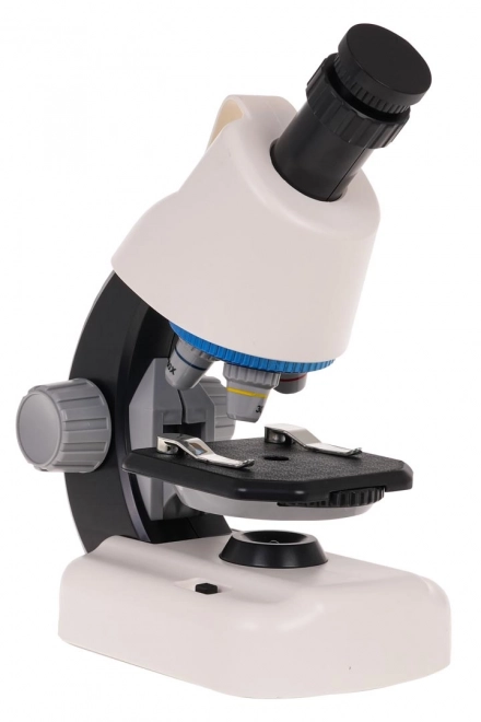 White Microscope with Test Tubes and Accessories