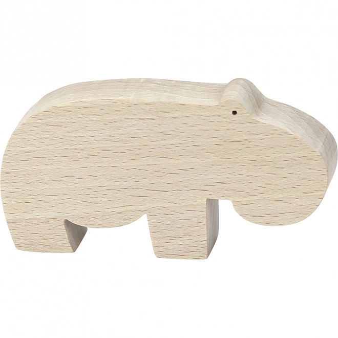 Wooden Hippo Figurine