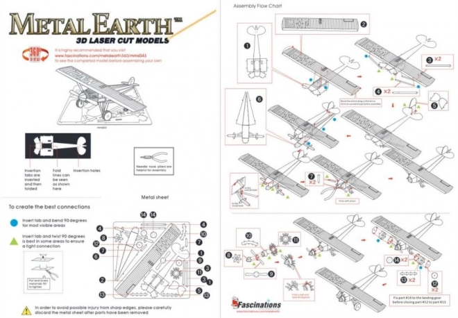 3D Puzzle Plane Spirit of St. Louis by Metal Earth