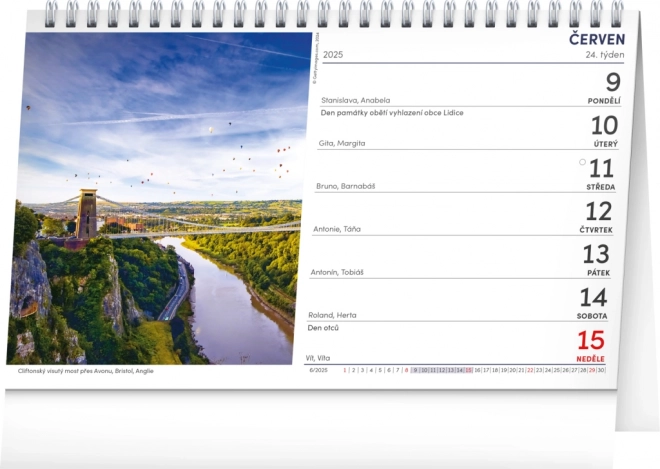 Desk Calendar World 2025