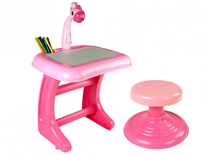 Drawing Table with Projector and Chair Set