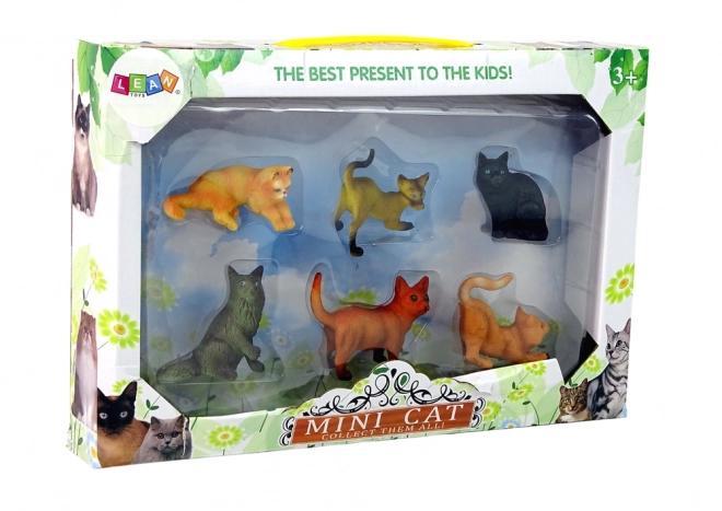 Set of 6 Breed and Domestic Cat Figurines