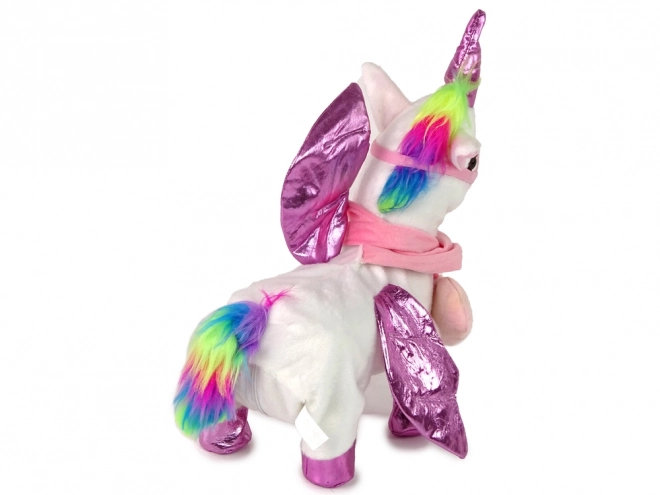 Interactive Unicorn Plush Toy with Pink Wings