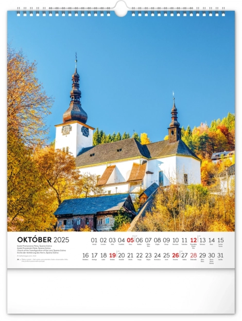 Wall Calendar Notable Sites of Slovakia 2025