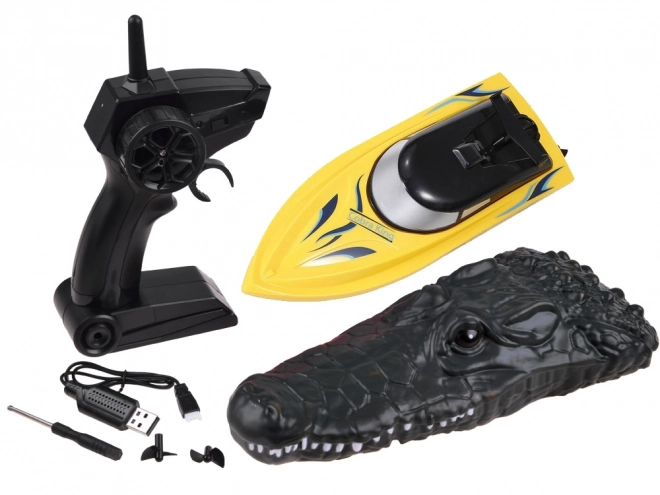 Remote Controlled Crocodile Boat – Yellow