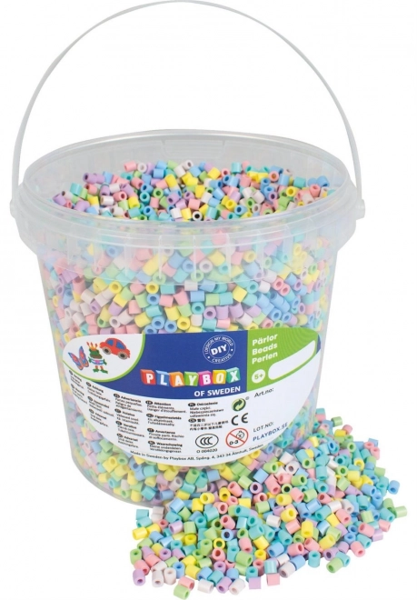 Playbox Iron-On Beads Bucket - Pastel Colors