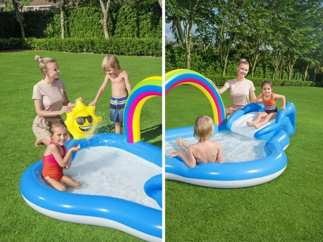 Inflatable Rainbow Playground with Slide for Garden