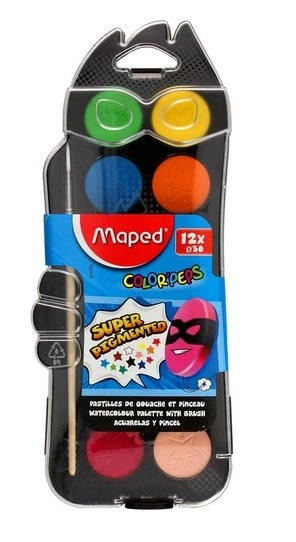 Maped watercolor paints color peps 12 colors set