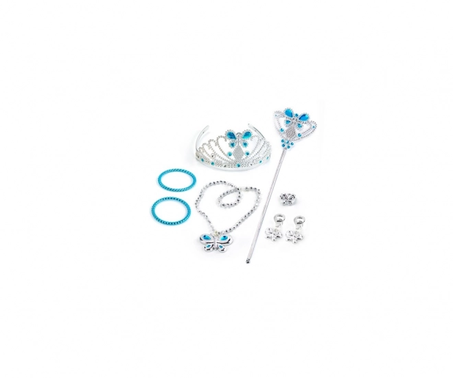 Princess Set with Bracelets, Crown, and Earrings in Blue