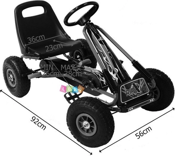 Pedal Air Kart + Inflatable Tires + Adjustable Seat – Green