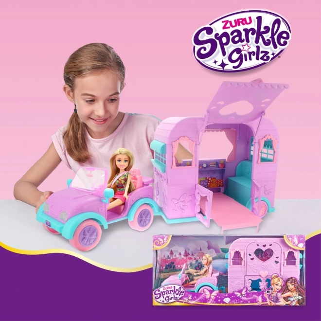 Sparkle Girlz Jeep and Camper Playset