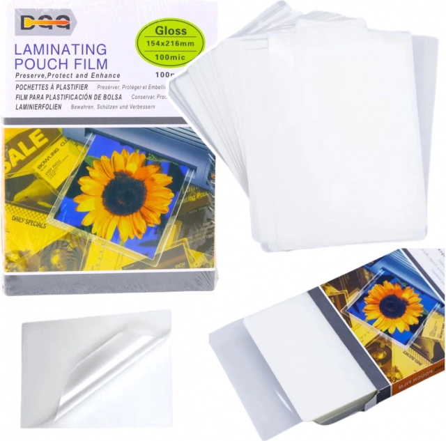 Laminating Film Glossy 154x216 mm 100 Microns 100 Sheets