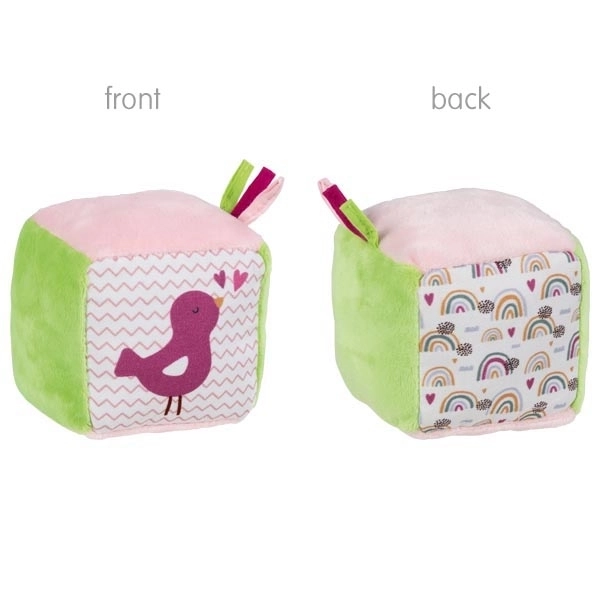 Goki textile motor skills cube bird rainbow