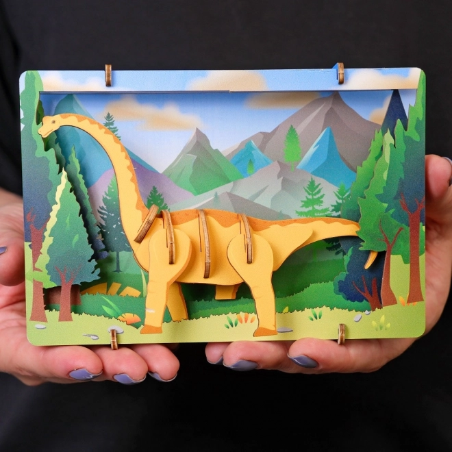 3D Wooden Puzzle Brontosaurus