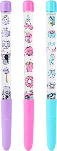 Penna a sfera con glitter liquidi per bambini