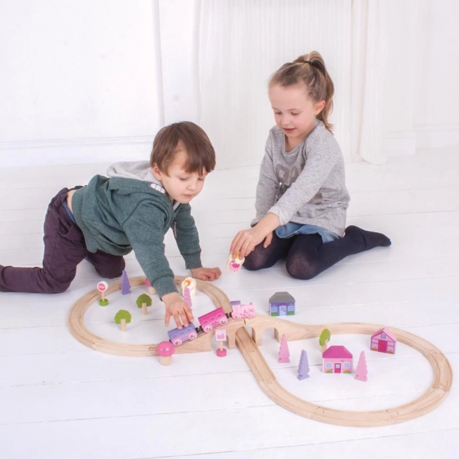 Bigjigs Rail Wooden Princess Train Set 35 Pieces