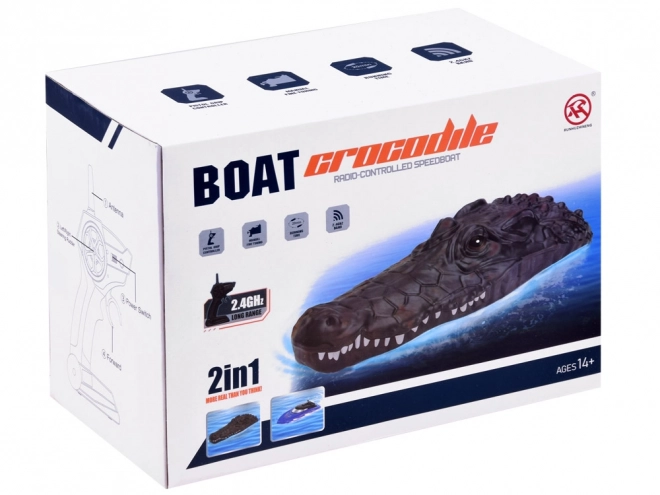 Remote-Controlled Crocodile Boat – Red