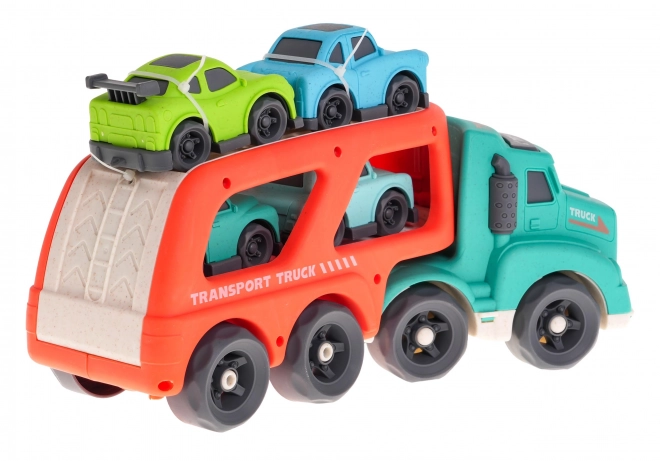 Interactive Bioplastic Tow Truck with 4 Cars