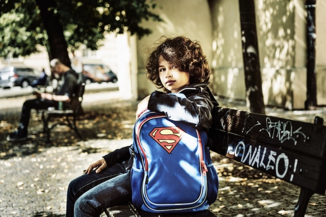 School Backpack with Superman Poncho - Original