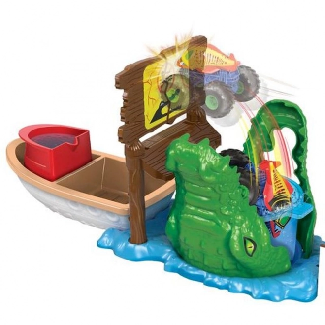 Hot Wheels Monster Trucks Color Shifters Crocodile Playset