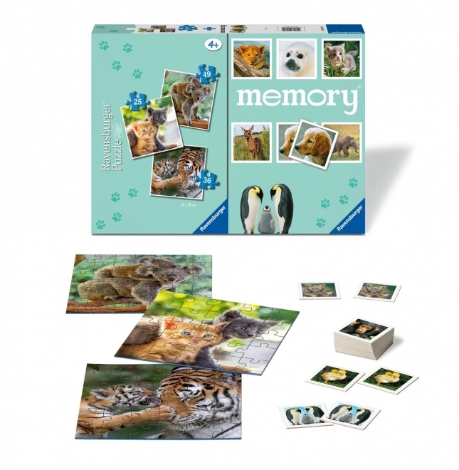 Animal Memory Game Puzzle 3in1