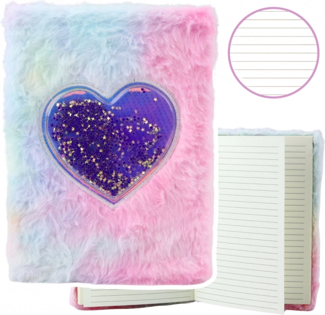 Pastel Plush Notebook Heart with Stars