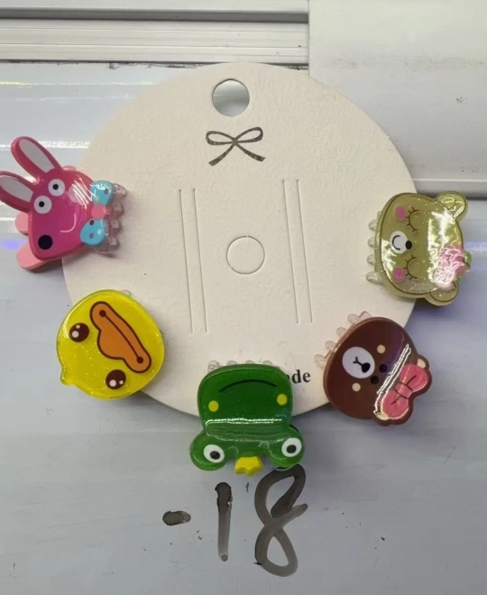 Set of Children's Hair Clips with Animals