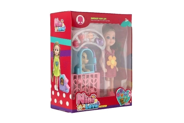 Plastic Doll with Pet and Accessories Set