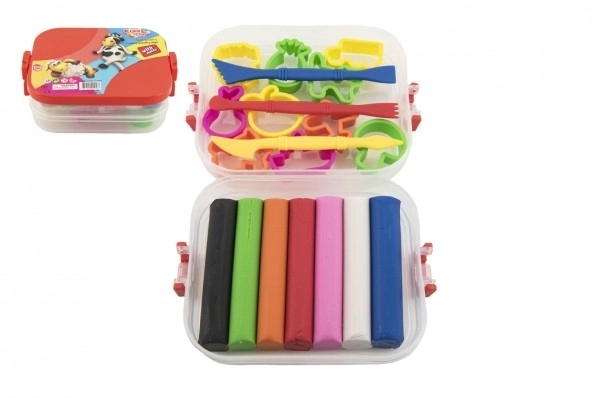 Colorful Clay Set with Molds and Accessories in Plastic Box