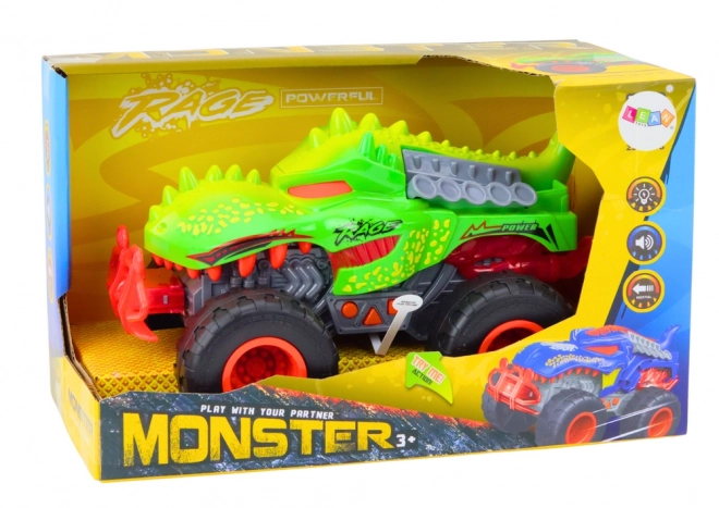 Green Dinosaur T-Rex Off-Road Car with Sounds and Lights