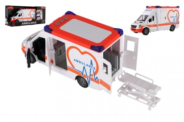 Plastic Ambulance Toy with Stretcher and Light & Sound