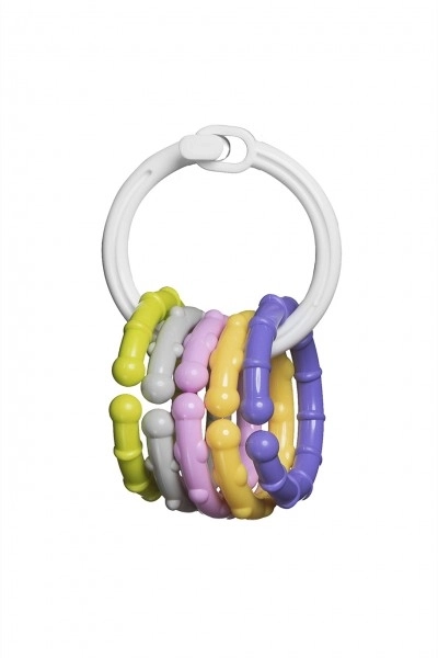 Rattle and Teething Ring with Charms