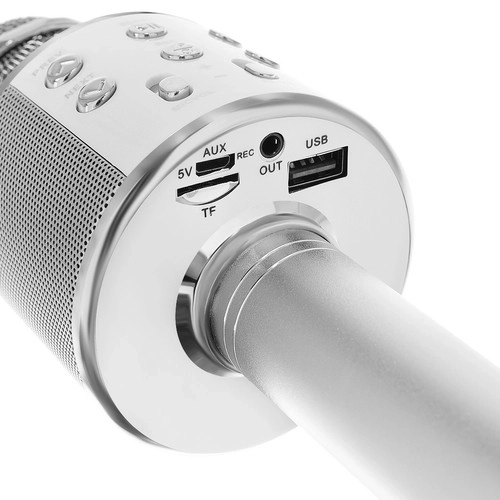 Wireless Karaoke Microphone Speaker – silver