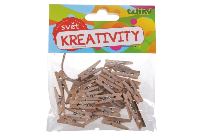 Wooden Clothespins with String