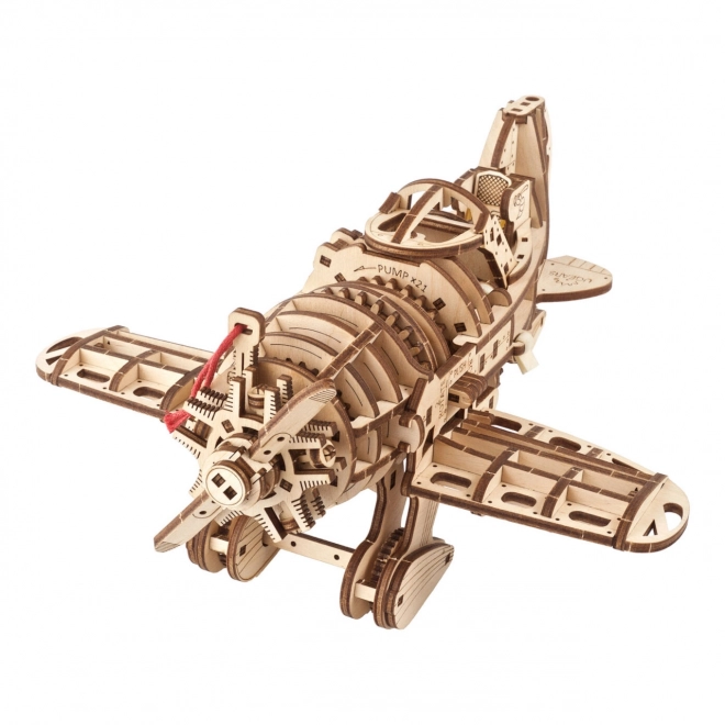 Ugears 3D Wooden Mechanical Puzzle Airplane Mad Hornet