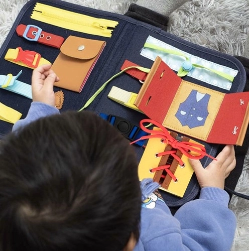 Kids Busy Board in Bag Shape