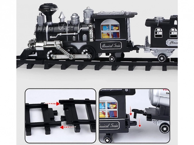 Remote Controlled Train Set with Locomotive and Carriages