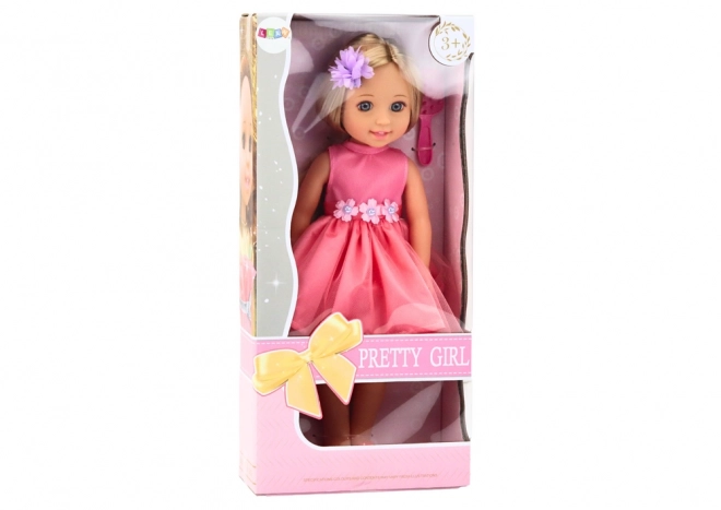 Doll with Long Hair and Pink Dress