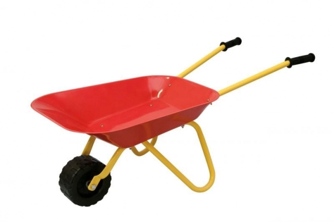 Red Metal Wheelbarrow for Kids