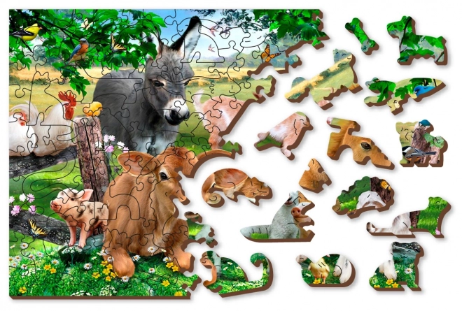 Wooden Puzzle Farm Preschool 2 in 1, 300 Pieces