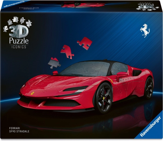 Puzzle 3D voiture Ferrari SF90 Stradale 108 pièces avec roues pivotantes