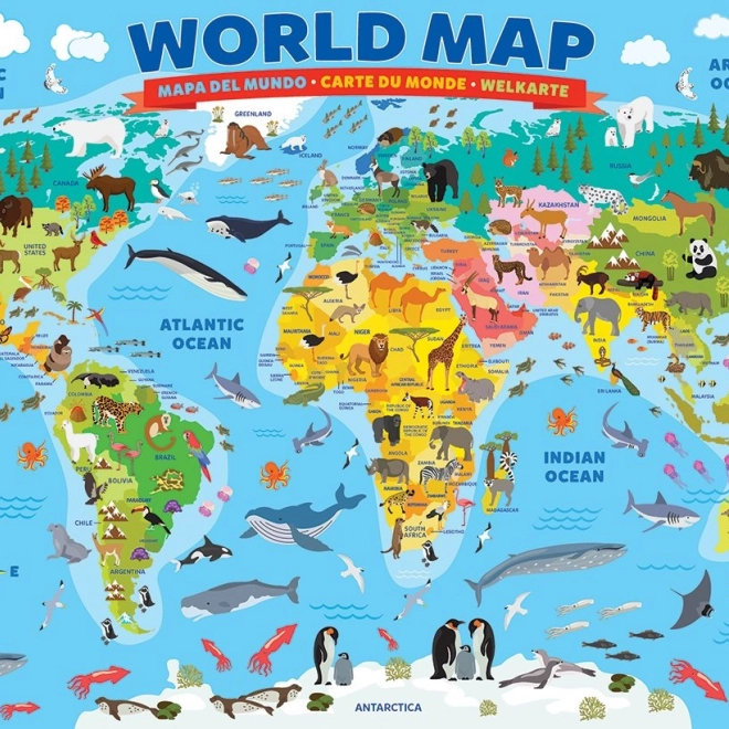 EUROGRAPHICS puzzle, Illusztrált világtérkép, 100 darabból