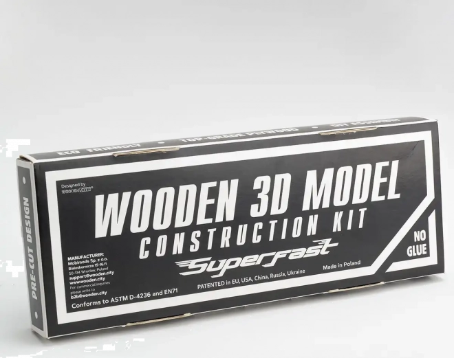 Wooden 3D Puzzle Superfast Car Carrier Truck