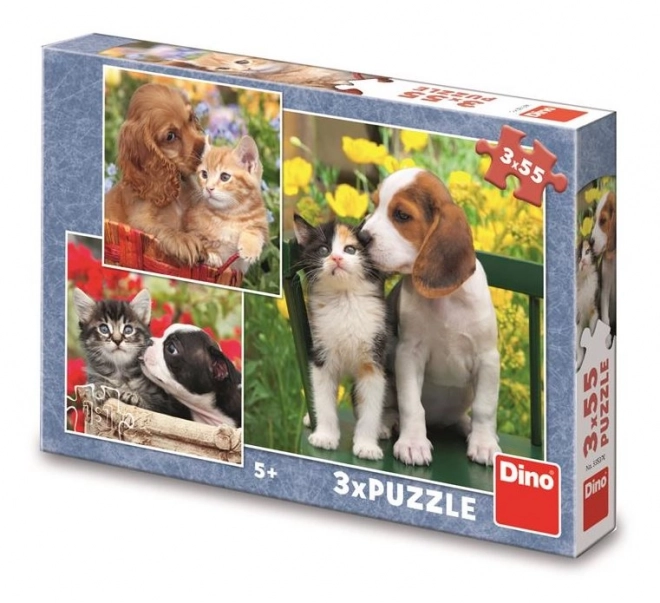 Animal Friends 3x55 Piece Puzzle Set