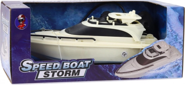 Ferngesteuertes Motorboot RC Speed Boot Sturm Schwarz-Weiß