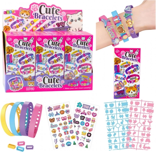 DIY bracelet kit with animal charms, 4 adjustable bracelets